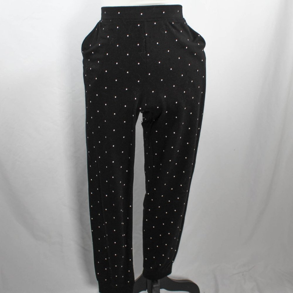 Black and White Polka Dot Sleep Lounge Pants w/ Pockets
